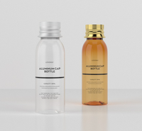 Bouteille en plastique PET de 30 ml pour voyage, avec bouchon en aluminium, épaule ronde, impression de logo personnalisé, pour lotion, maquillage, eau
