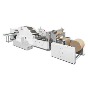 Máquina para hacer bolsas de papel Kraft, semiautomática, de lujo, con fondo cuadrado, fabricación personalizada