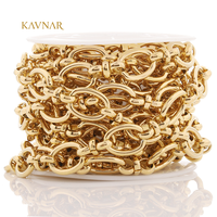 Chaîne à bascule plaquée or 18 carats KAVNAR, vente en gros, maillons ovales en acier inoxydable, pour la fabrication de bijoux DIY, apprêts pour colliers