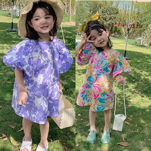 Vêtements pour enfants de 2 à 6 ans, nouvelle robe à manches bouffantes à fleurs pour filles, robe de princesse pour filles, 2021 - Product Image 3
