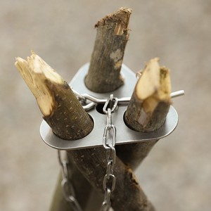 Stainless Steel Picnic <b>Tripod</b> Wood Burning Stove Portable Adjustable Pot Holder For Camping Campfires Barbecues - Product Image 1