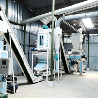 Ligne de production automatique de granulés d'aliments pour animaux, volailles, poissons et poulets de 1 à 2 tonnes/h, adaptée aux grandes usines d'aliments pour animaux et aux fermes d'élevage