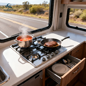 Cuisine de caravane <span class=keywords><strong>AGA</strong></span> Australie Nouvelle-Zélande – Table de cuisson à gaz quatre brûleurs pour caravane et camping-car - Product Image 4