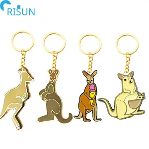 تصنيع خاص Keychain حيوان الكنغر الأسترالي Llavero شعار مخصص كاواي الكنغر لين المينا Keychain Keyrings