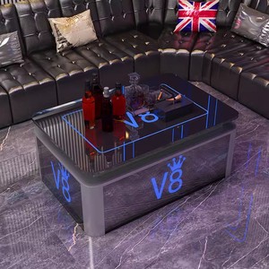 <span class=keywords><strong>Bar</strong></span> discoteca Karaoke Dance Lounge Mesa LED personalizar Logo tamaño vidrio templado marco de acero inoxidable iluminar Mesa VIP - Product Image 2