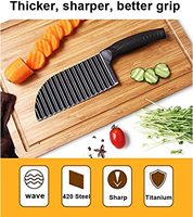 Duurzame kunststof handgreep roestvrijstalen gegolfde mes snelle handmatige snijder voor aardappelen, groenten, fruit, crinkle cutter tool