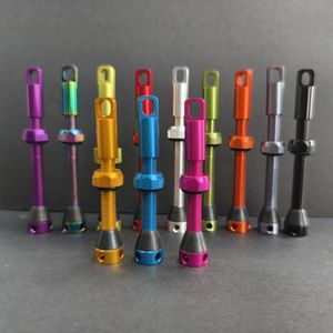 Válvula Presta de bicicleta sin cámara de 55mm de alta calidad, accesorio de aleación de aluminio marrón - Product Image 2