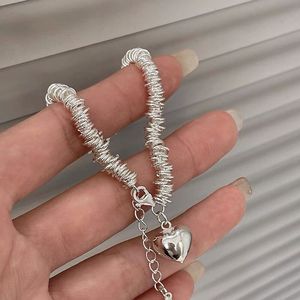 S925 Sterling <b>Silver</b> Heart Bracelet For Women Elegant Everyday Wear Fine <b>Charm</b> Jewelry - Product Image 2