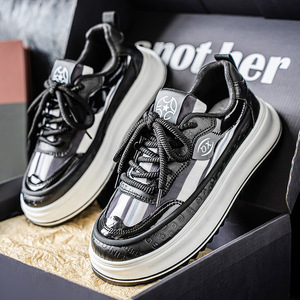 Men's Shoes 2025 New Chunky Breathable Canvas Walking Style Shoes Fashion Height Increasing Comfortable Sports Casual Shoes - Product Image 3