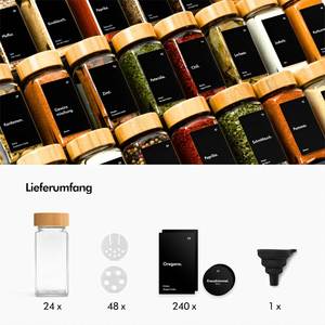 24 Pcs Glass 120ml Microwavable Spice <b>Jars</b> with Bamboo Lids Carton Packaging <b>for</b> <b>Kitchen</b> Spice <b>Storage</b> - Product Image 2