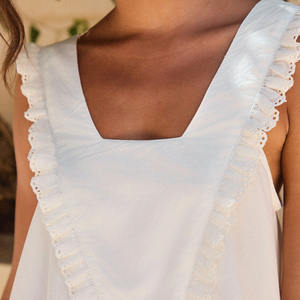 Ropa de dormir sin mangas para mujer Camiseta sin mangas de verano Venta al por mayor 100% Conjunto de pijamas de algodón Pijamas para mujer - Product Image 4