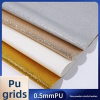 Tissu PU uni à texture fine, paillettes scintillantes, pigments pastel, haute brillance, Budiglitt 0,5 mm, résistant à l'abrasion