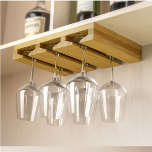 Porte-verres à vin sur pied en bambou, multifonctionnel, classique, non pliable, pour 6 verres à vin - Product Image 3