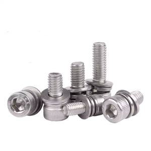 Винты с внутренним шестигранником (под шестигранник) M4 M5 M6 M8 M10 M12 DIN912 из нержавеющей стали A2 с пружинными плоскими шайбами - Product Image 3