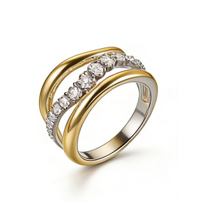 Bague de Fiançailles et de Soirée en Or Massif 10K/14K/18K Argenté Personnalisé avec Diamant de Laboratoire CVD Qualité IGI VVS-VS Taille Brillant - Product Image 1