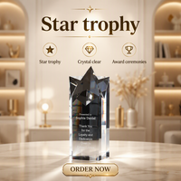 Trophée en verre imitation cristal antique Creative Star, design gravé au laser, plaque de récompense vierge personnalisable pour cadeaux promotionnels