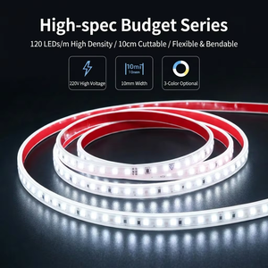 Bande lumineuse LED 220V sans pilote, revêtement silicone, étanche IP65, auto-adhésive, flexible pour la décoration de la maison, du jardin et de la cuisine - Product Image 4