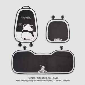 Housse de siège de <span class=keywords><strong>voiture</strong></span> en peluche brodée Panda, ensemble complet, style dessin animé, applicable toute saison, pour la plupart des modè<span class=keywords><strong>les</strong></span> de véhicules - Product Image 6