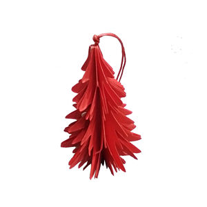 SAPIN DE NOËL EN PAPIER ROUGE H. 12CM - Product Image 1