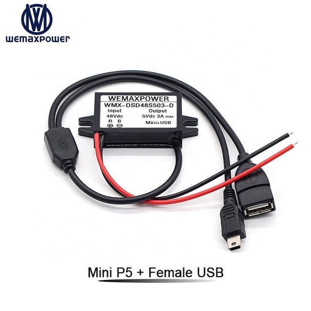 Car Bus Truck Led 48v 36v 24v to 5v 3a Dual USB Output 48vdc 36dcv 24vdc Convert 5vdc Voltage Transformer Dc Dc Converter