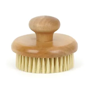 Custom Logo Dry Body Brush Natural Vegan Sisal Nylon Bristles Soft Wood Loofah Eco-certified Exfoliating Skin Bath Shower Use