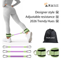 Sangle de cheville rembourrée en latex, promotionnelle, durable, élastique, à forte résistance, pour l'exercice, la musculation et l'entraînement sportif