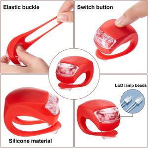 LINLI थोक साइकिल गौण 2 पैक मिनी सिलिकॉन बाइक प्रकाश बैटरी संचालित पहाड़ बाइक रोशनी सस्ते दैनिक बाइक दीपक - Product Image 5