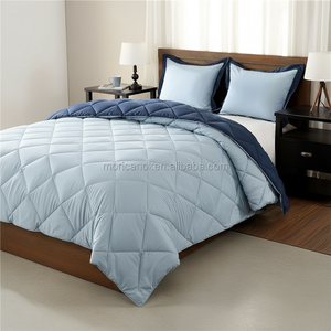 <span class=keywords><strong>Couette</strong></span> réversible gris et noir matelassée en losanges, alternative au duvet, toutes saisons, pour chambre à coucher - Product Image 2
