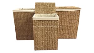 Cesto de Ropa Tejido a Mano con Hierba Marina Natural, con Forro Extraíble y Asa, Organizador de Ropa para Baño y Dormitorio - Product Image 6