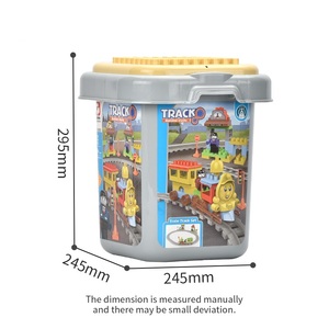 Frühe pädagogische interaktive Kunststoff-Puzzle-Zug-Bausteine Kreative Gleit schiene Auto-Baukasten - Product Image 6