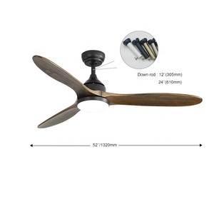 Kit de ventilateur de plafond 3 Cct Bldc à 5 vitesses Ventilateur de plafond en bois de 52 pouces avec lumière et télécommande - Product Image 4