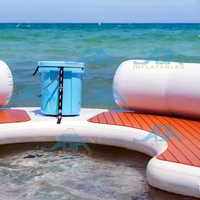 Plateforme flottante gonflable pour 6 adultes, robuste, antidérapante, avec kit d'ancrage pour bateaux