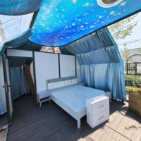Maison dôme transparente de luxe en polycarbonate pour l'extérieur Chambre étoile Igloo Glamping Tente à bulles Maison avec salle de bain
