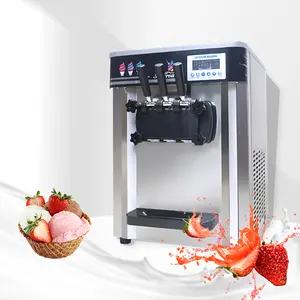 Commercial Automatic Three Flavor Soft Ice Cream Maker Equipment 25 Liters Ice Cream Machine