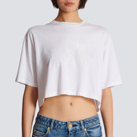 Damen individuelles Logo Streetwear Boxy Fit schwergewicht 100 % Bio-Baumwolle T-Shirt sexy Bildschirmdruck zugeschnittenes T-Shirt