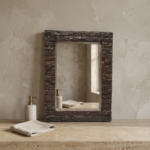 Decorative Rectangular Wall <b>Mirror</b> Mango Wood Frame for Bathroom Vanity Bedroom Living Room and Modern Home Decor - Product Image 2