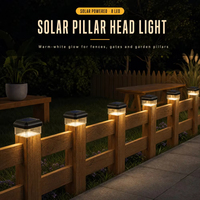 Lampe solaire décorative à 8 LED pour poteau de clôture, terrasse, jardin, extérieur, autonomie 8-10 heures, vente en gros