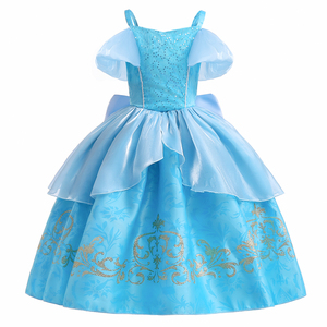 Vestido de Princesa para Niñas MQATZ, Disfraz de Moda para Niña, Vestidos de Fiesta con Mangas Abullonadas y Bordado de Cenicienta, LP-268 - Product Image 5