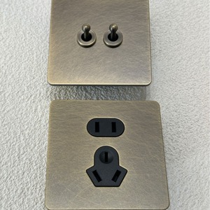 Personalizar 86 Tipo de Bronce Antiguo de Acero Inoxidable Interruptores de Pared Eléctrica Panel de Metal Cepillado Interruptor de Pared Eléctrico Retro - Product Image 2