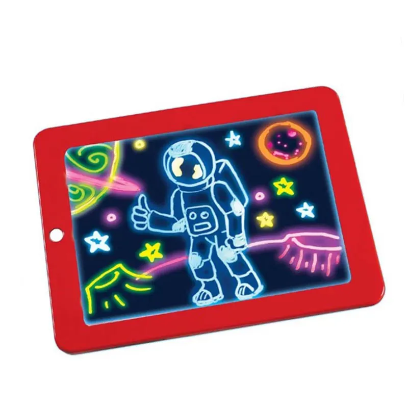 Placas de desenho para crianças, colorida magnética, eletrônica, 3d escrita, led, lcd