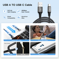UNIEAN Venta al por mayor 2M 3M Micro Cables DE DATOS USB A 2,0 a C Cable 5V2A Tipo C Usb Cable de carga rápida para iPhones a Notebook