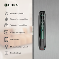 EBKN Cerradura Automática de Huellas Dactilares Tuya Cerradura Inteligente 3D Reconocimiento Facial Cerradura de Puerta Digital con Timbre