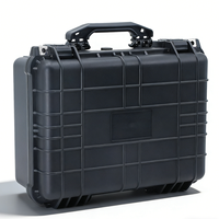 Boîte de transport et de rangement pour équipement anti-poussière en PP noir moulé par injection, avec mousse antichoc, étanche IP67, en plastique rigide