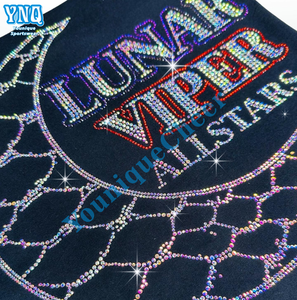 Precio bajo Cheer Bling Hotfix Custom Rhinestone Heat Transfer Design Iron on T-shirt - Product Image 1