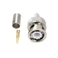 Conector Coaxial RF BNC-J-5 BNC/Q9 Macho con Conexión de Crimpado Apto para Cables SYV50-5/5D-FB