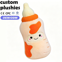 Coussin en peluche en forme de biberon pour bébé, doux et moelleux, avec accent orange, idéal pour la décoration de la chambre d'enfant - Vente en gros usine