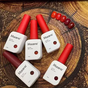 Macena Red Farben UV-Gel führte gefrostete Nagellack flasche Nagellack-Set für Weihnachts geschenk