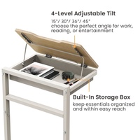 Table d'appoint inclinable en forme de C pour bureau, OEM/ODM, moderne, mobile, pour ordinateur portable, avec boîte de rangement