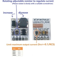LD24AJTA_MINI DC 12V 24V Kontrol Peredupan LED 0-910MA Arus Konstan Dapat Diatur PWM Driver LED Arduino ESP32