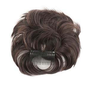 Messy Hair Bun Court Naturel Droit Polyvalent Styles Réglables Pièces de <span class=keywords><strong>Cheveux</strong></span> Facile <span class=keywords><strong>Postiche</strong></span> Synthétique pour Femmes Extension de <span class=keywords><strong>Cheveux</strong></span> - Product Image 1